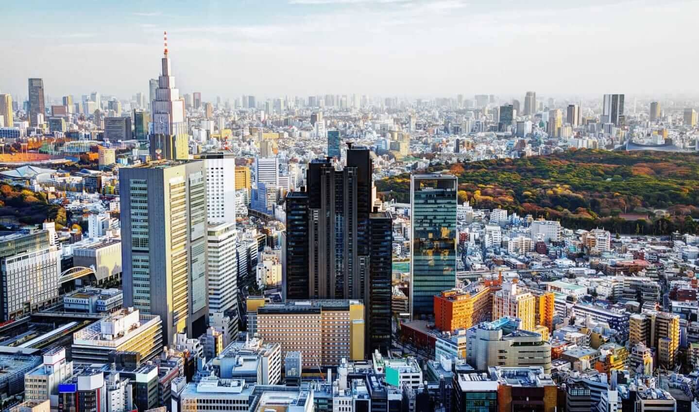 Skyline of the Shinjuku district in Tokyo, Japan